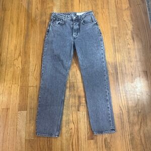 Rag & Bone Nina High Rise Ankle Cigarette Jeans 25 Gray Button Fly Denim Colby